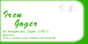 iren goger business card